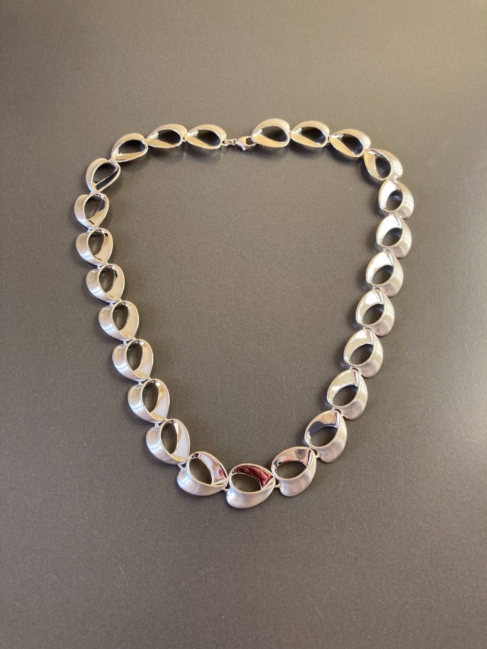 Danish Silver Necklace. By Randers Silver. 1960s.