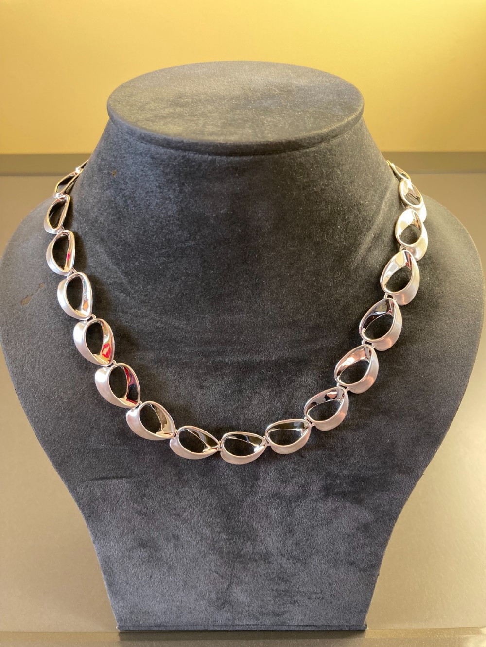 Danish Silver Necklace. By Randers Silver. 1960s. View IV