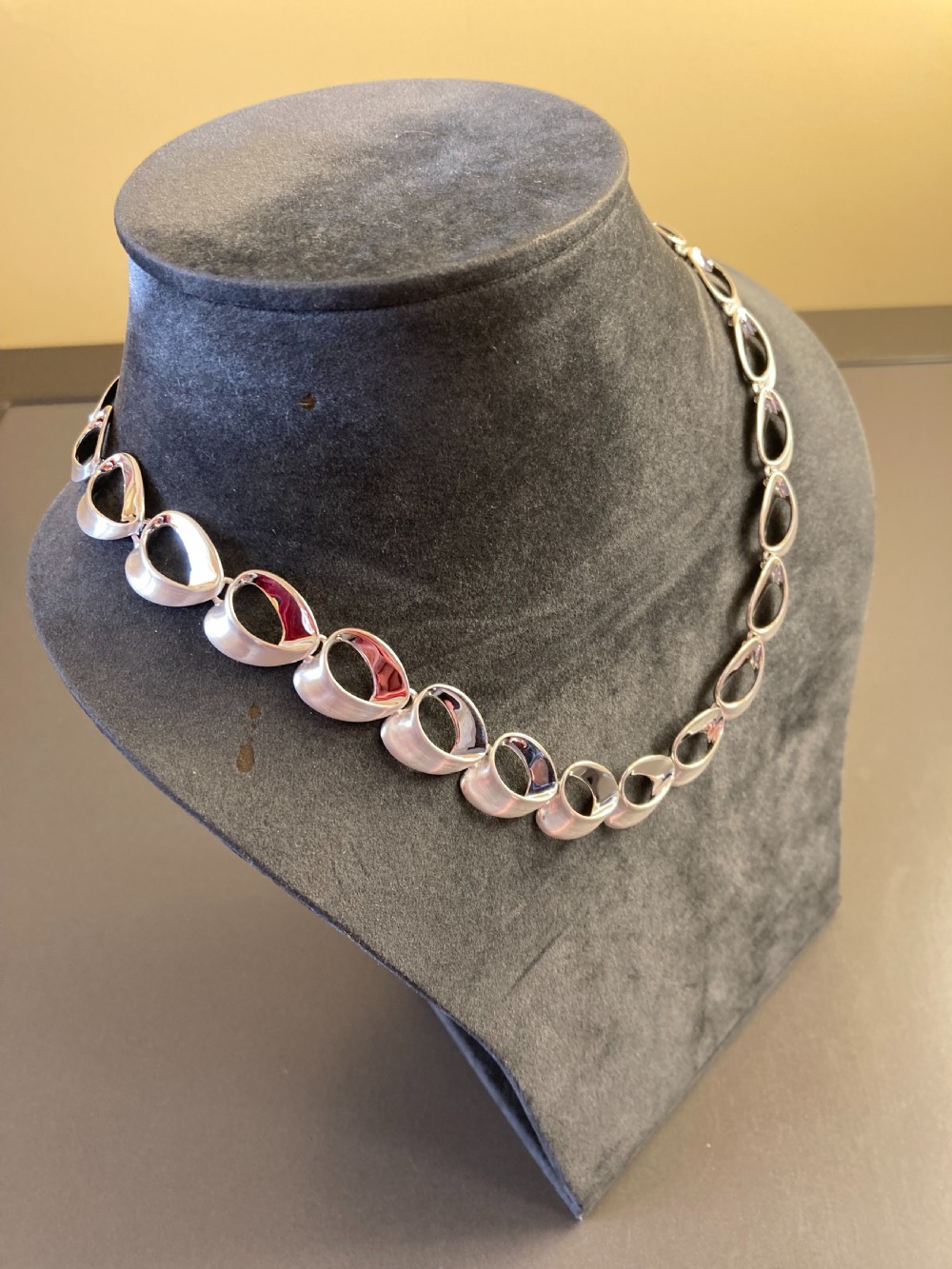 Danish Silver Necklace. By Randers Silver. 1960s. View V