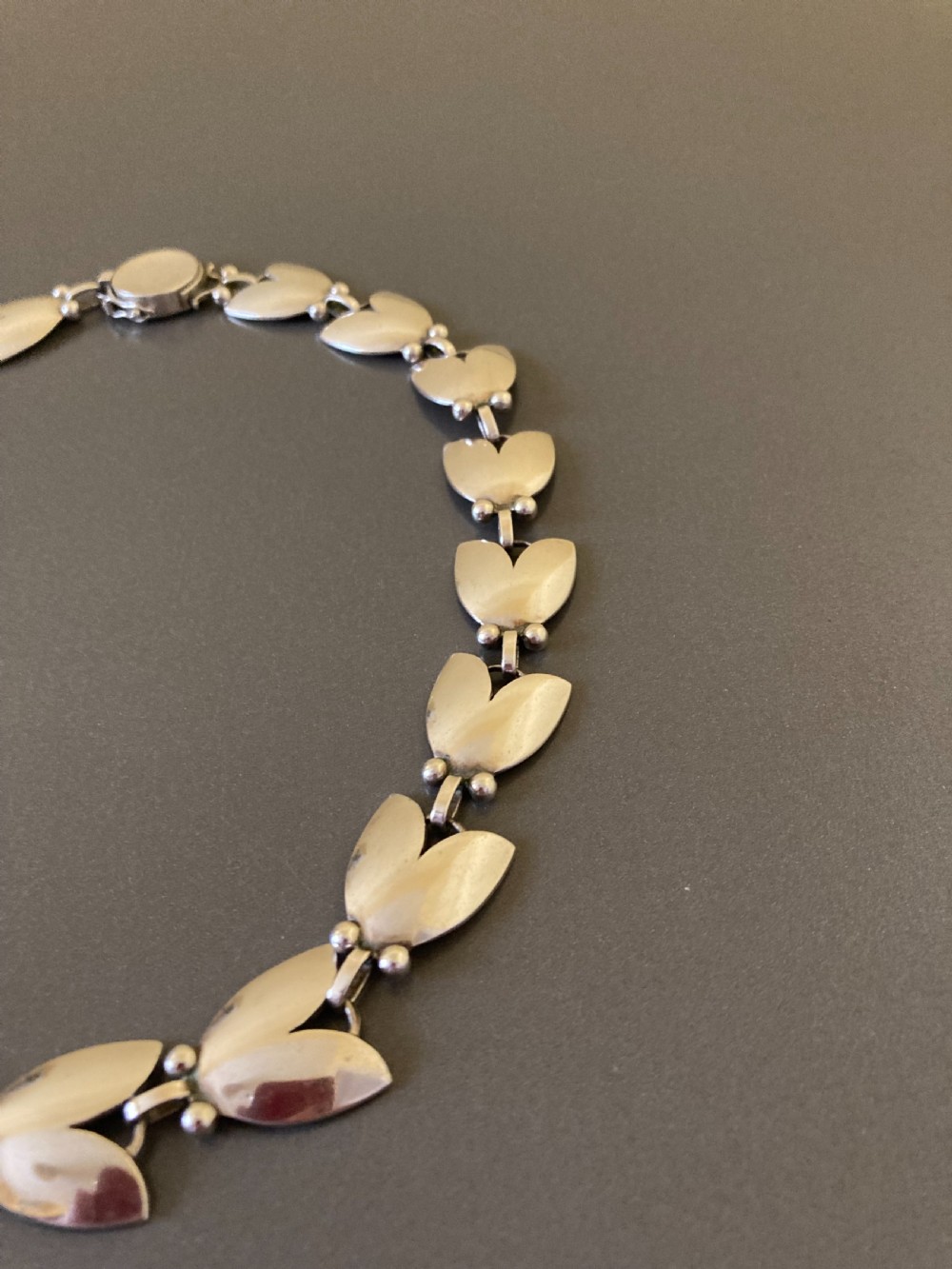 Georg Jensen Danish Silver Necklace. No 66. With matching earrings. View II