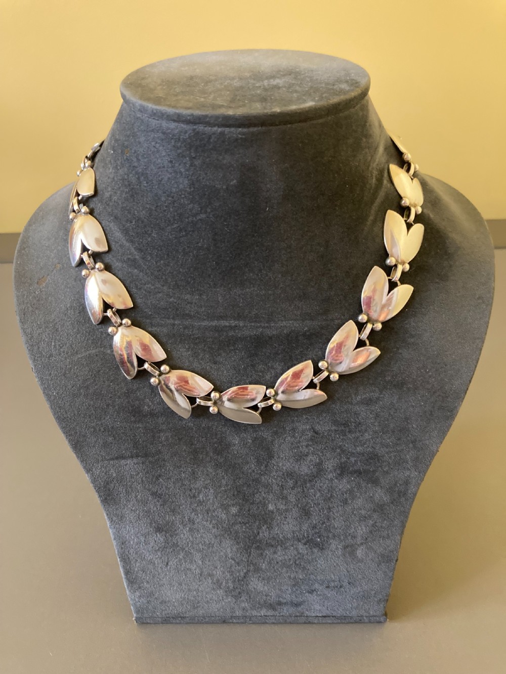 Georg Jensen Danish Silver Necklace. No 66. With matching earrings. View III