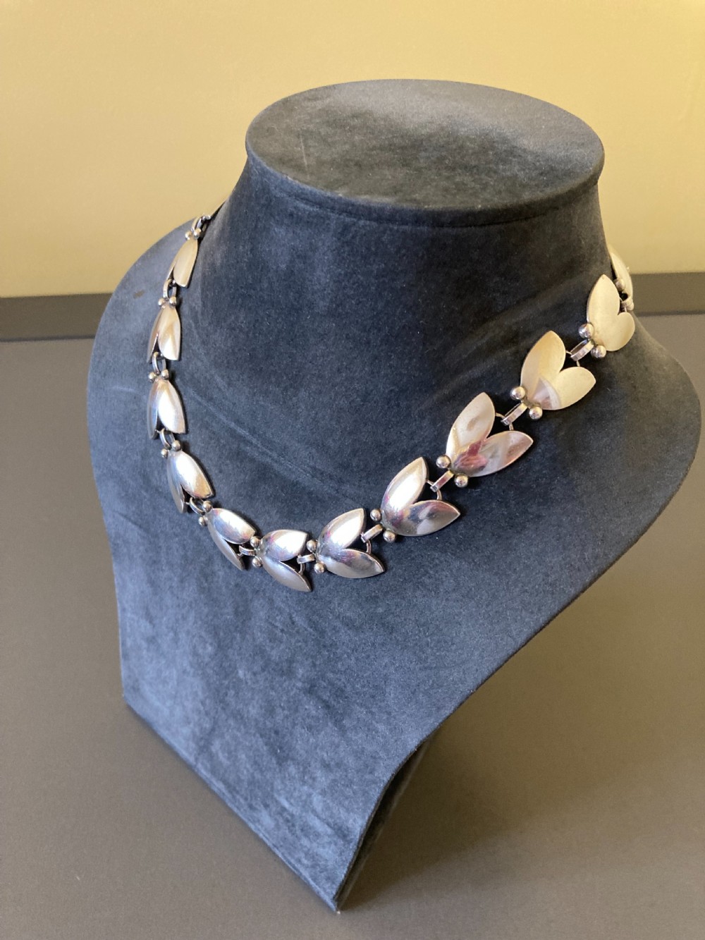 Georg Jensen Danish Silver Necklace. No 66. With matching earrings. View IV