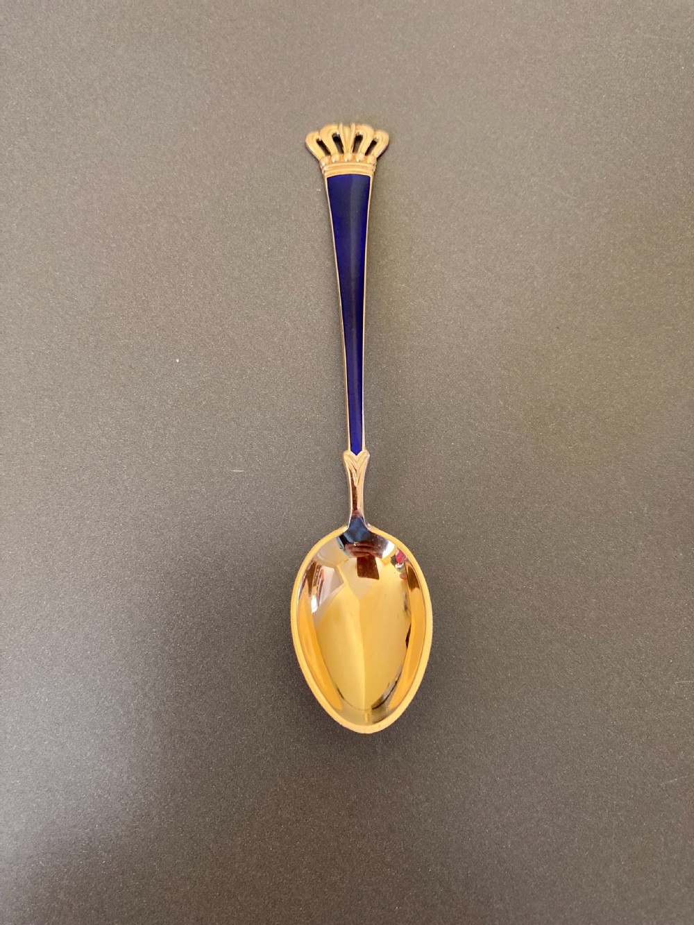 6 Danish Silver Gilt and Enamel Mocha/Coffee Spoons. 1950s. View V