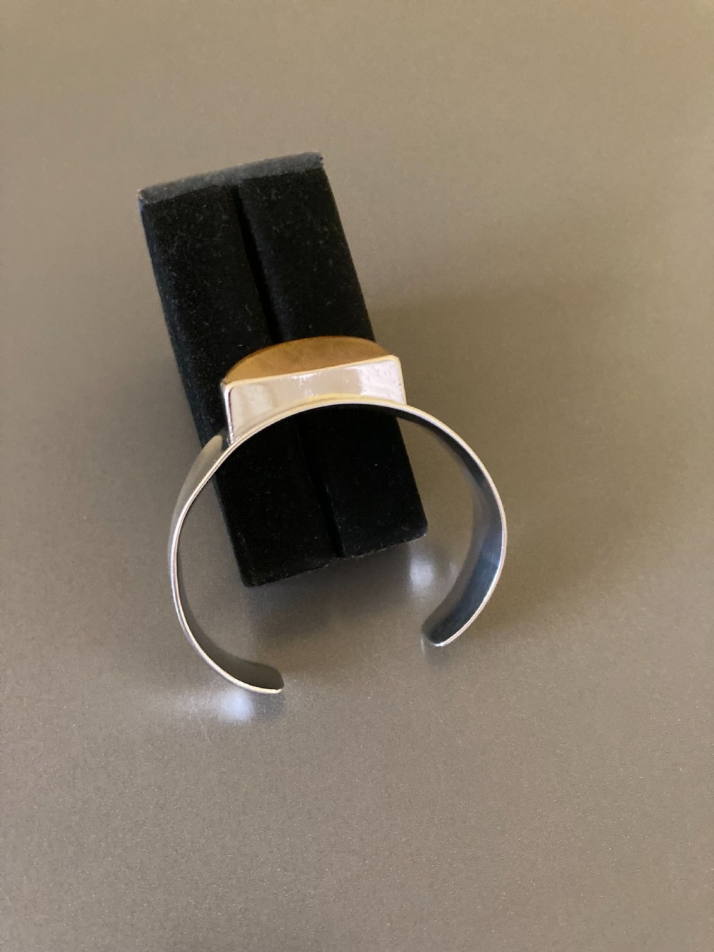 Danish Silver Bangle with Amber. 1960s. View IV