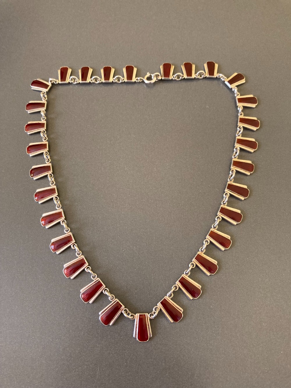 Danish Silver and Enamel Necklace. 1960s.