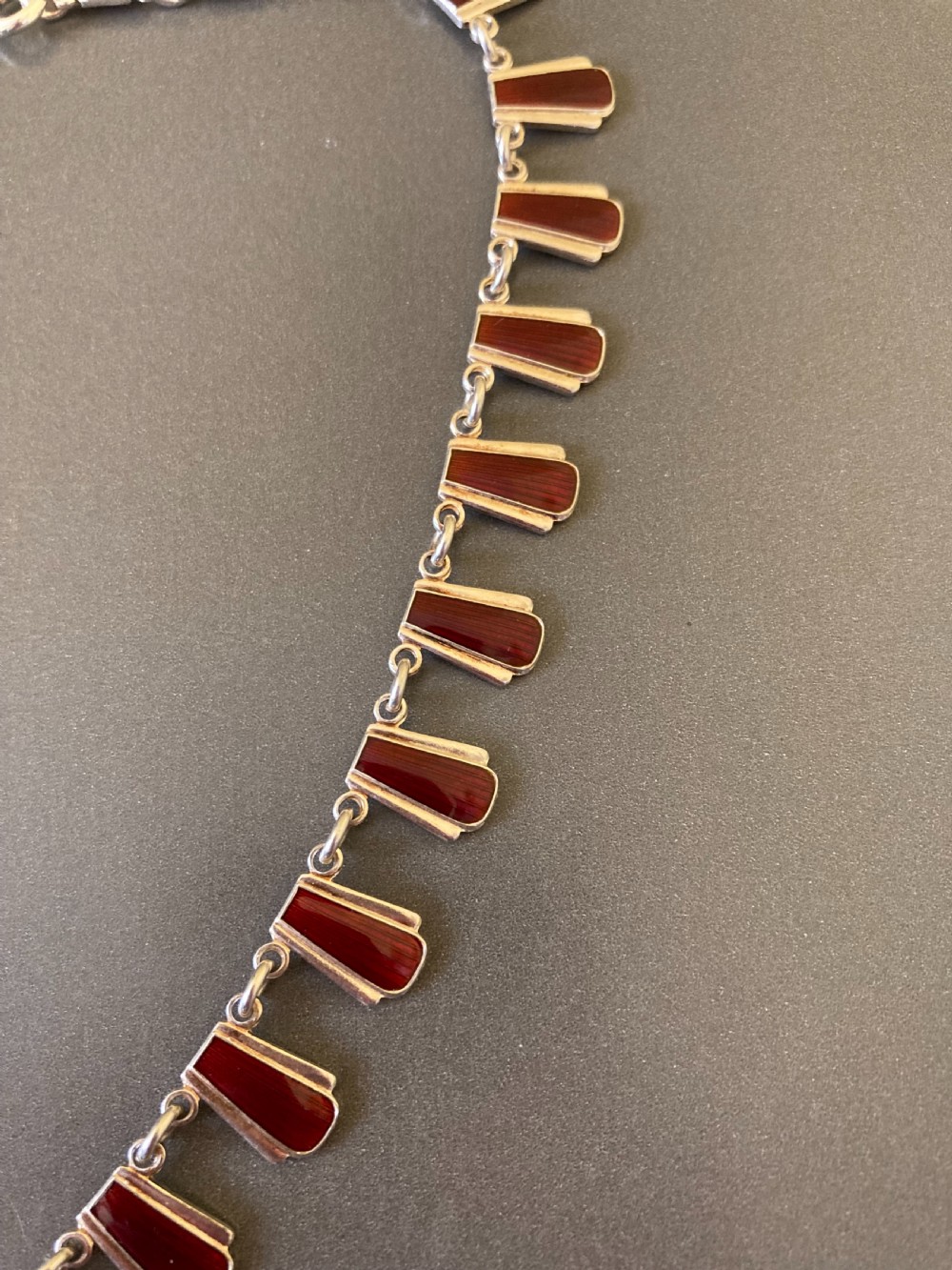 Danish Silver and Enamel Necklace. 1960s. View II