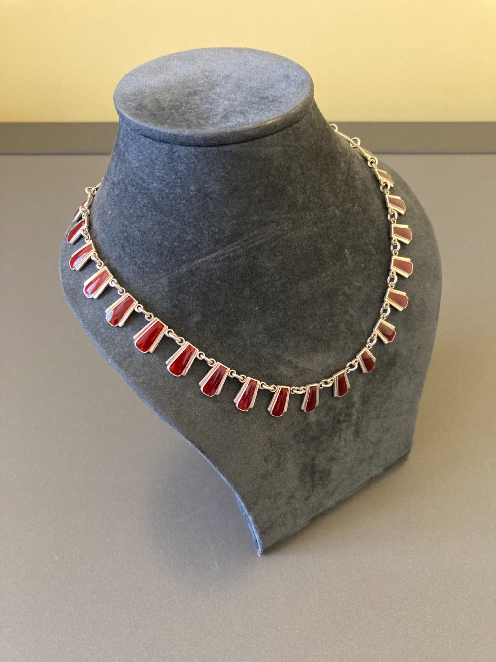 Danish Silver and Enamel Necklace. 1960s. View IV