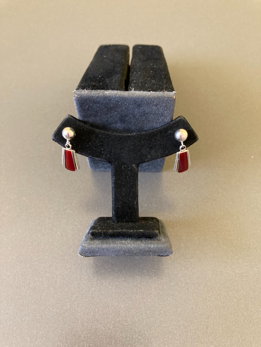 Danish Silver and Enamel Earrings. 1960s.