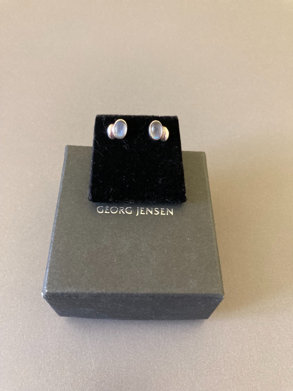 Georg Jensen Danish Silver Earrings with Moonstones. View II