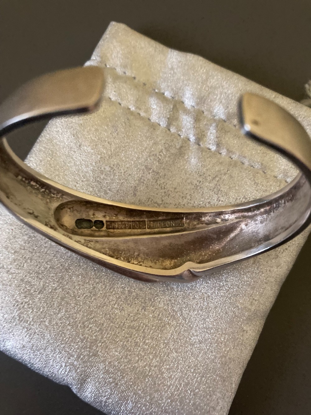 Lapponia Finnish Silver Bangle. 1960s.  View VI