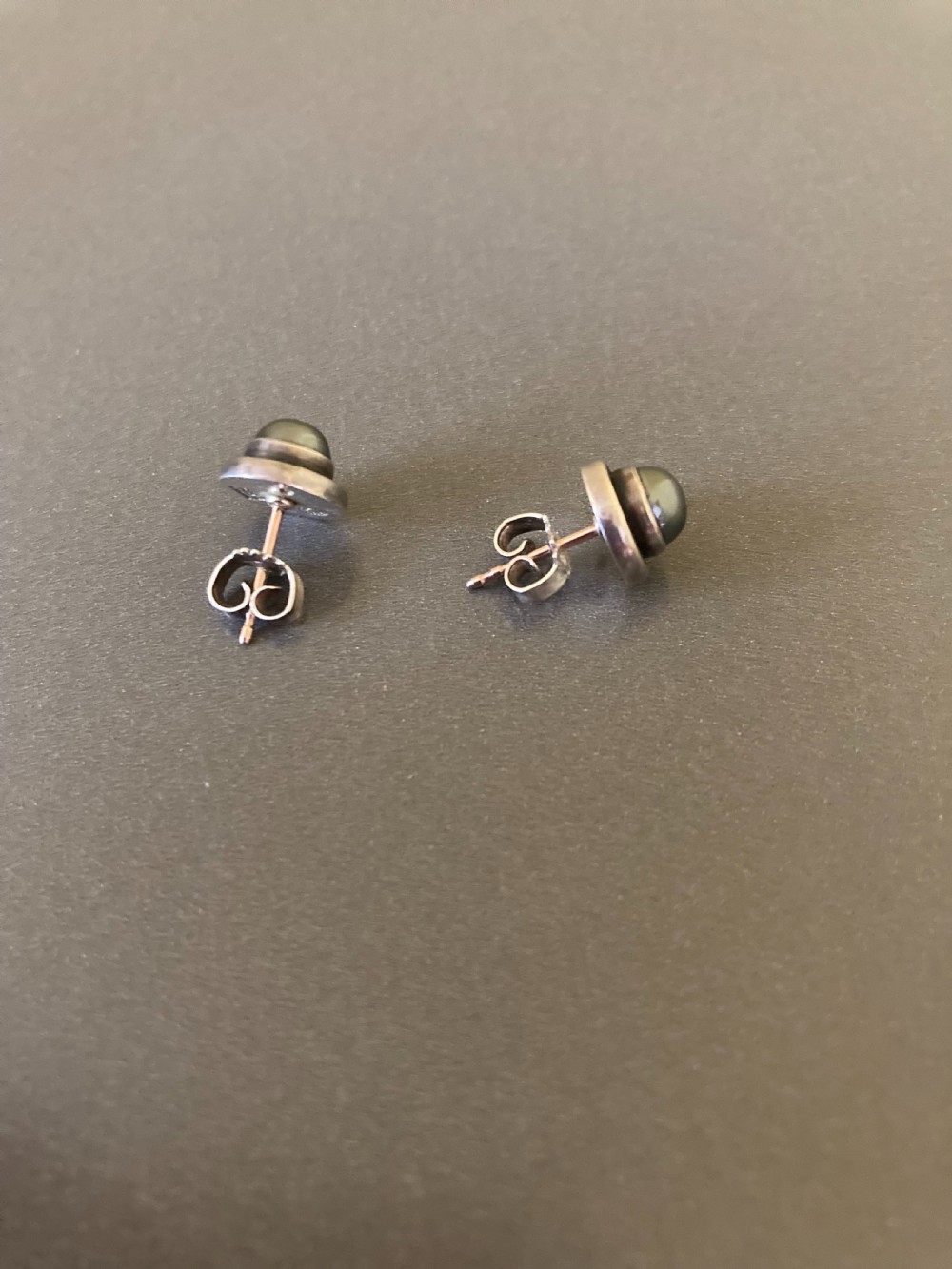 Georg Jensen Danish Silver Earrings With Hematite. No 8. View III