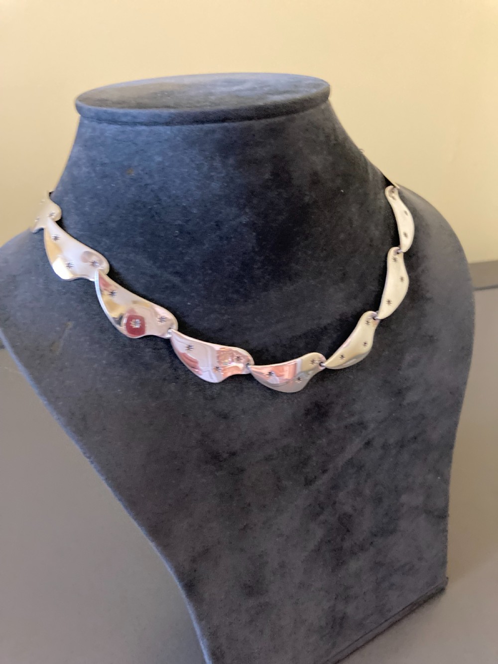 Danish Silver Necklace and Bracelet Set. 1960s. View IV