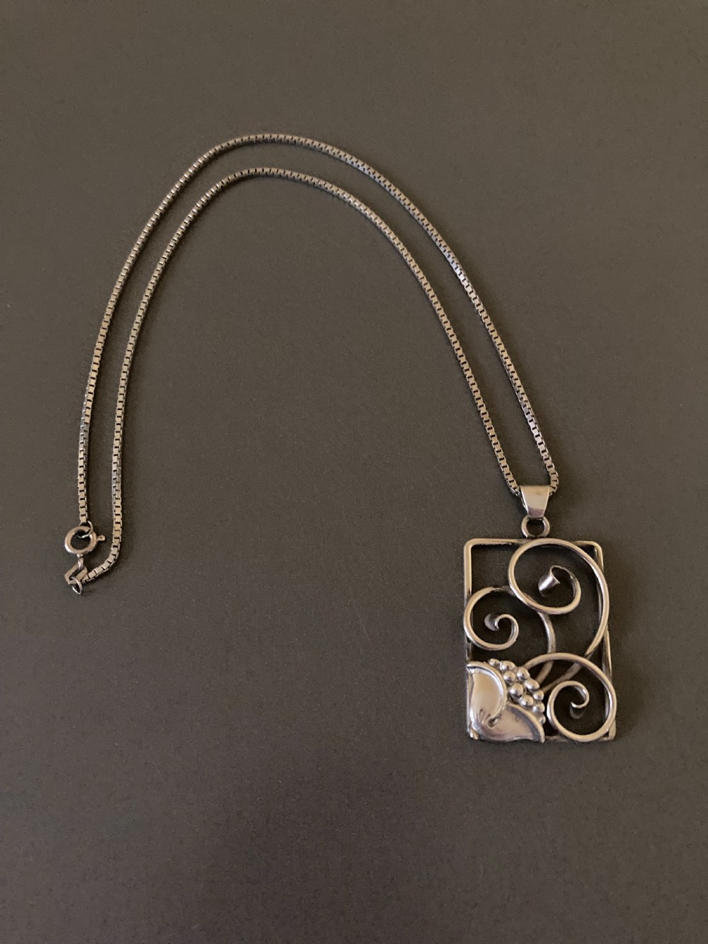Danish Silver Pendant. 1940s.