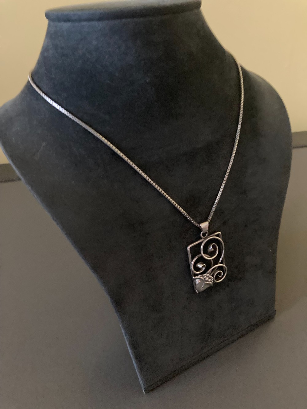 Danish Silver Pendant. 1940s. View V