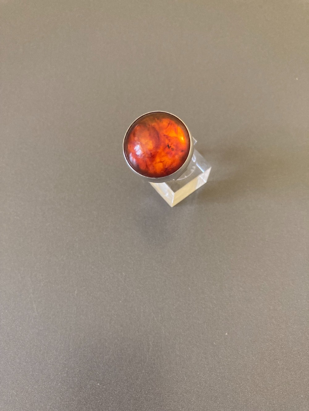 Danish Silver and Amber Ring. By N. E. From. View II