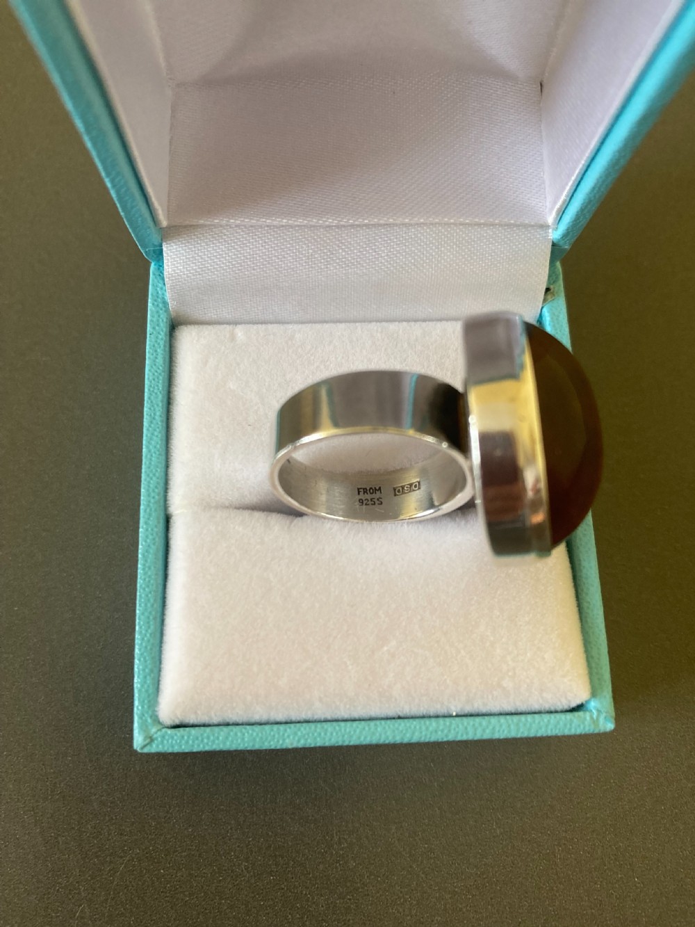 Danish Silver and Amber Ring. By N. E. From. View VII