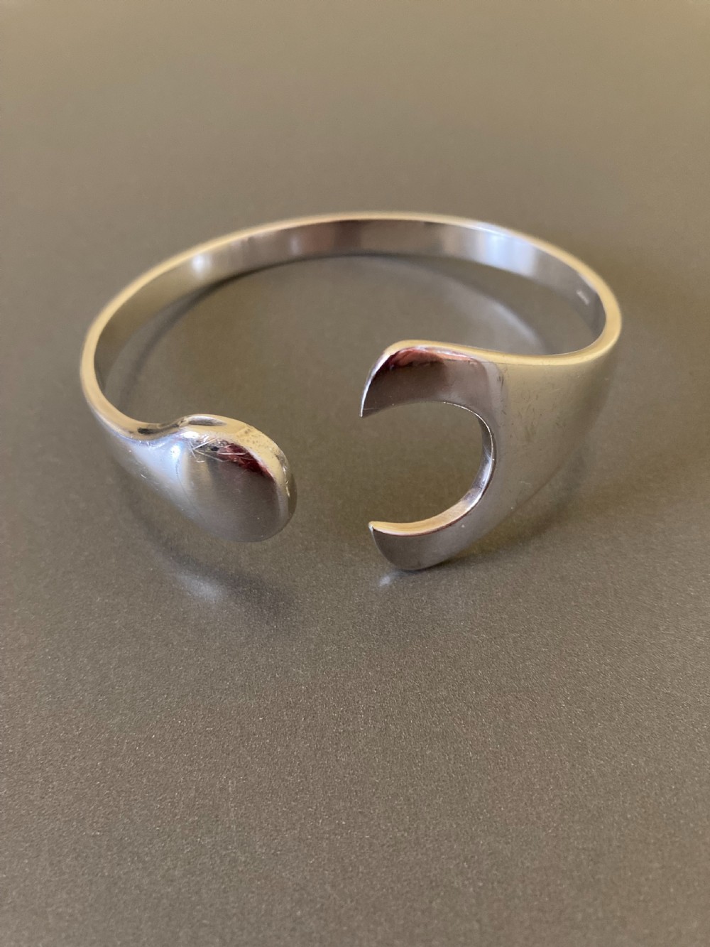 Georg Jensen Danish Silver Bangle. 1960s. View III
