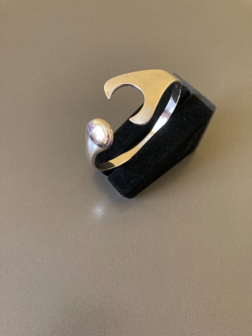 Georg Jensen Danish Silver Bangle. 1960s. View VI