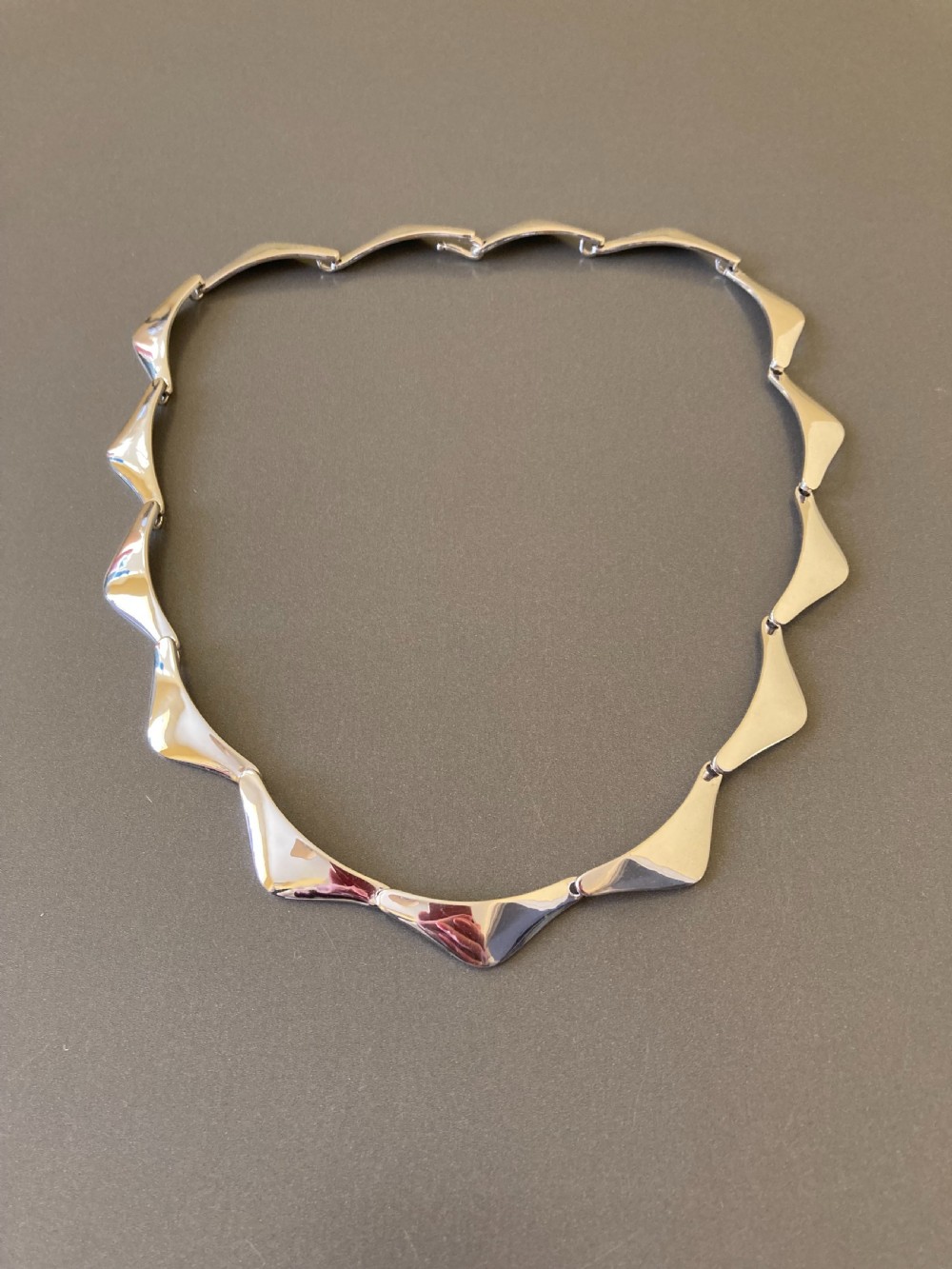Danish Silver Necklace. 1960s. By Randers Silver.