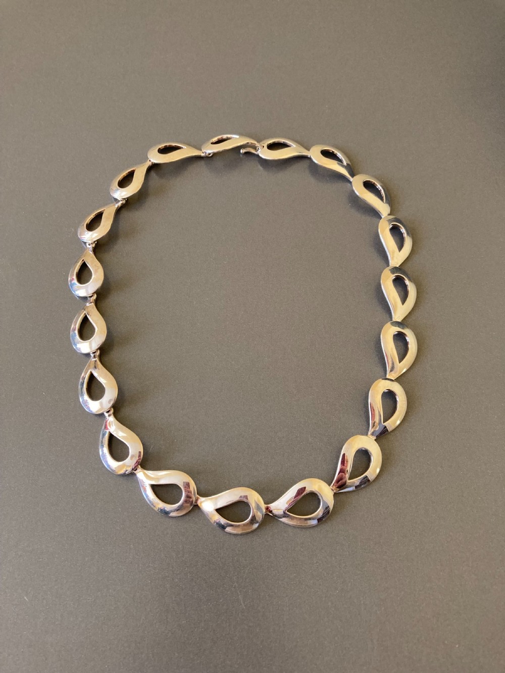 Danish Silver Necklace. 1960s. By Randers Silver.
