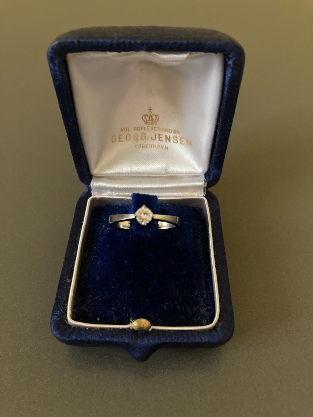 Georg Jensen 18ct White Gold Solitaire Ring. 1940s. View VI