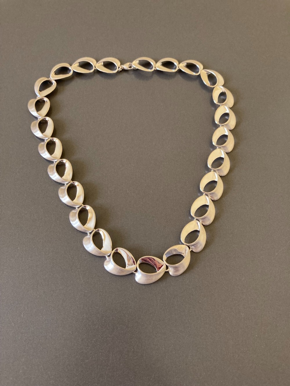 Danish Silver Necklace. 1960s. By Randers Silver.