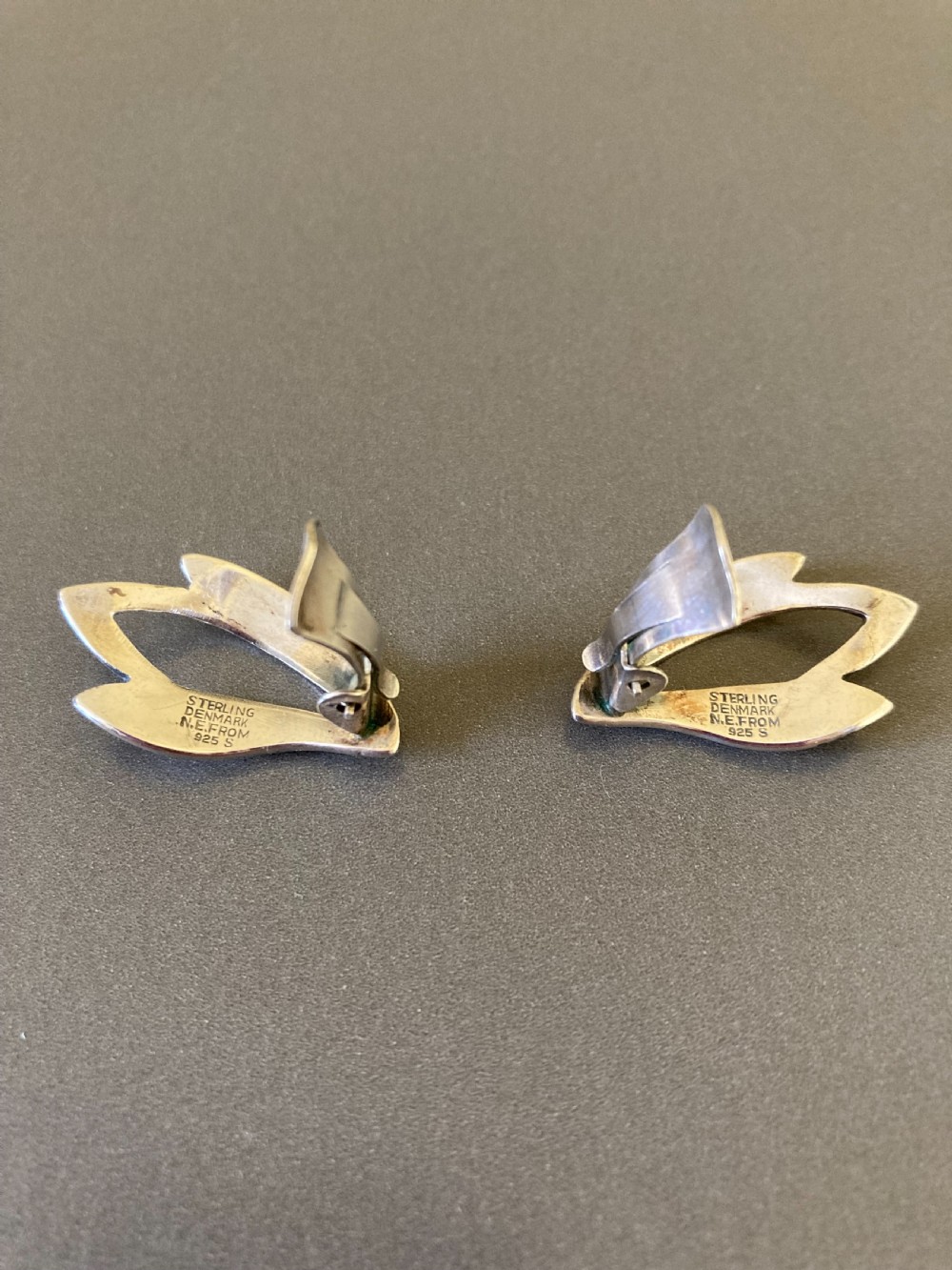 Danish Silver Earrings. 1960s. By Niels Erik From. View II