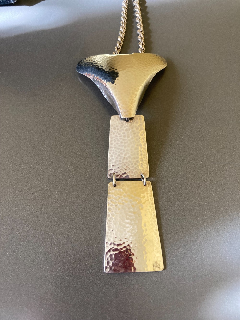 Danish Silver Pendant/Tie. 1950s. By Hermann Siersbol. View II