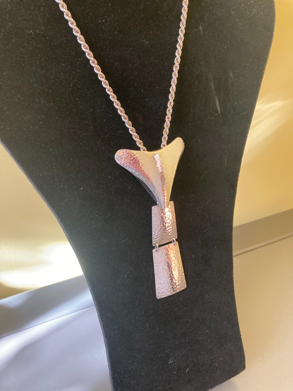 Danish Silver Pendant/Tie. 1950s. By Hermann Siersbol. View III