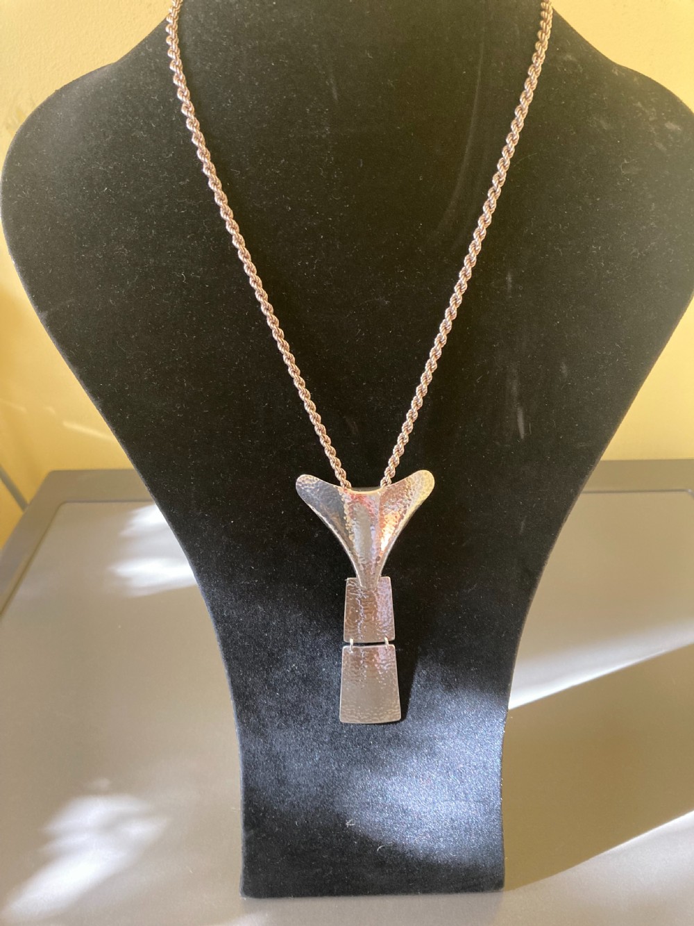 Danish Silver Pendant/Tie. 1950s. By Hermann Siersbol. View IV