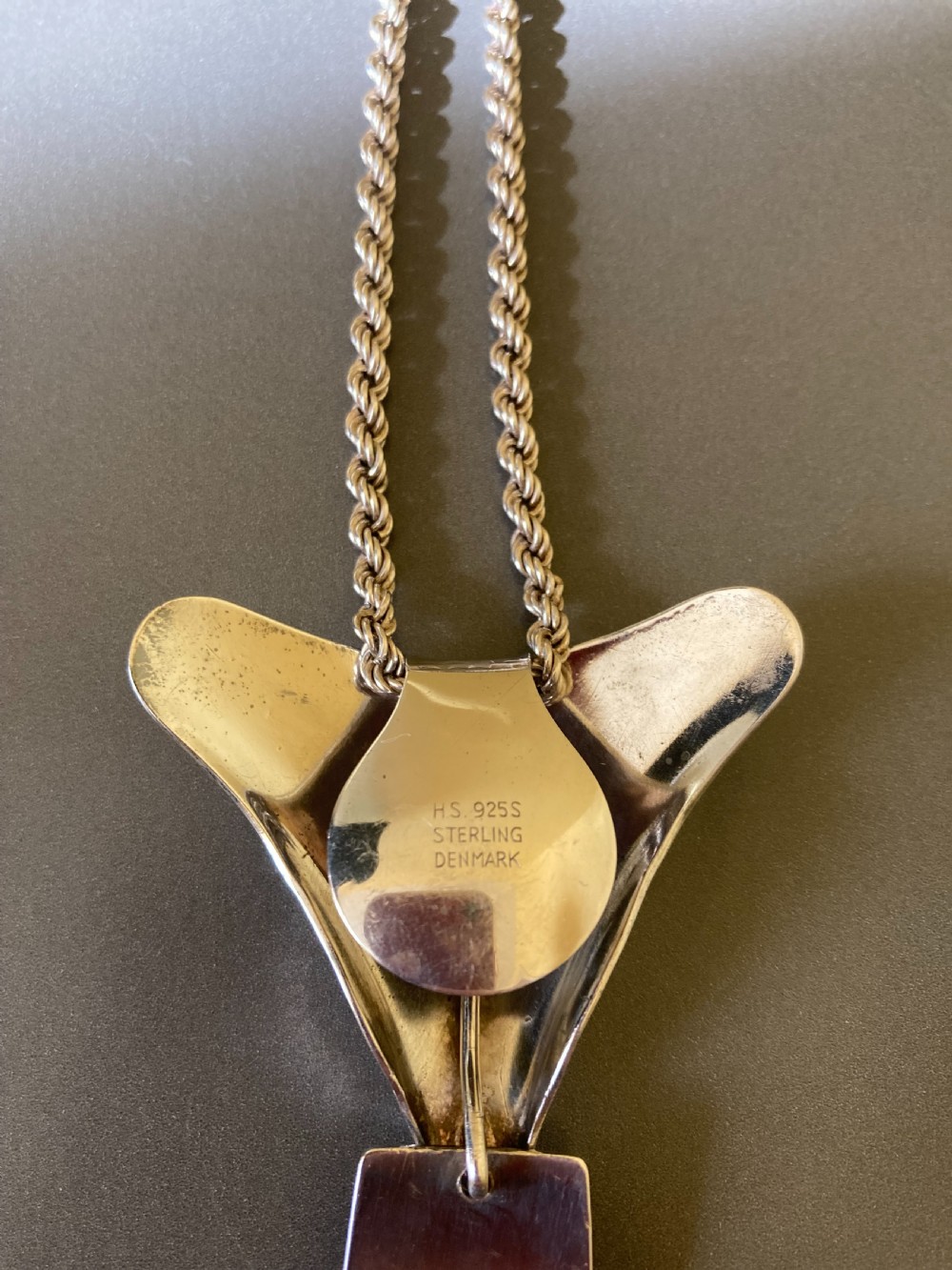 Danish Silver Pendant/Tie. 1950s. By Hermann Siersbol. View V
