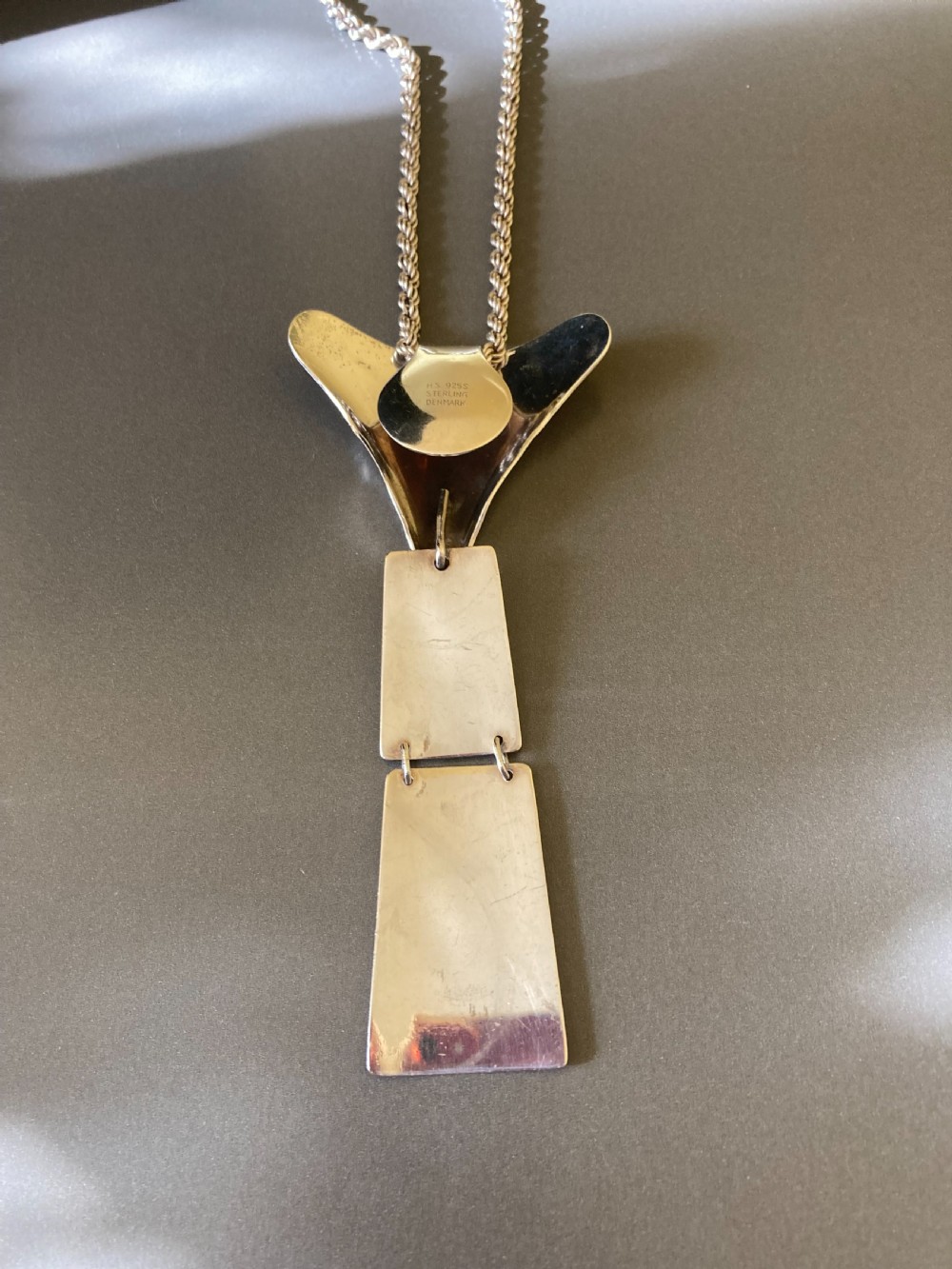 Danish Silver Pendant/Tie. 1950s. By Hermann Siersbol. View VI