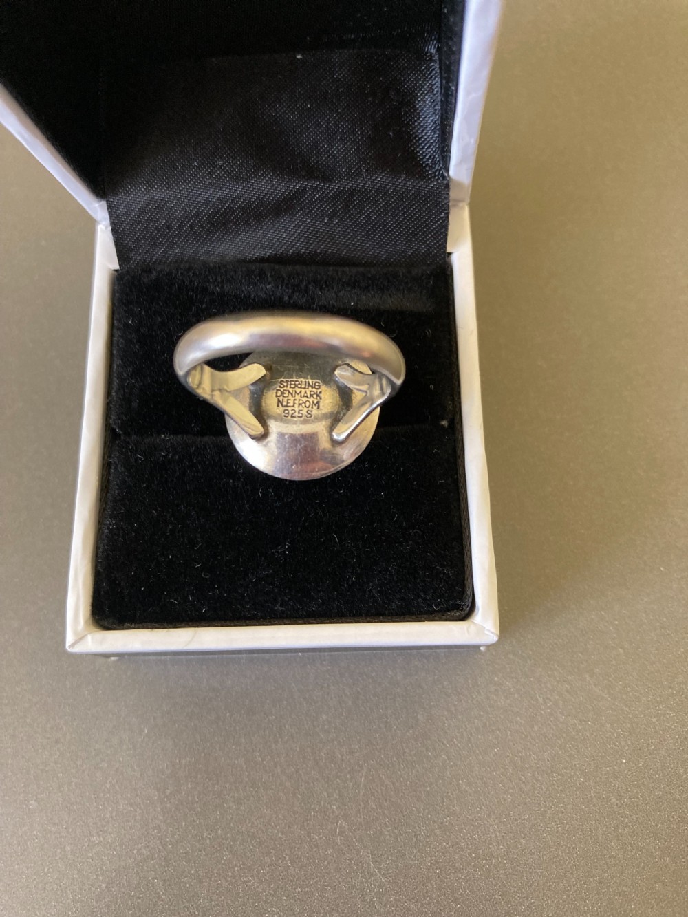 Danish Silver Ring with Amethyst. By N E From. 1960s. View IV