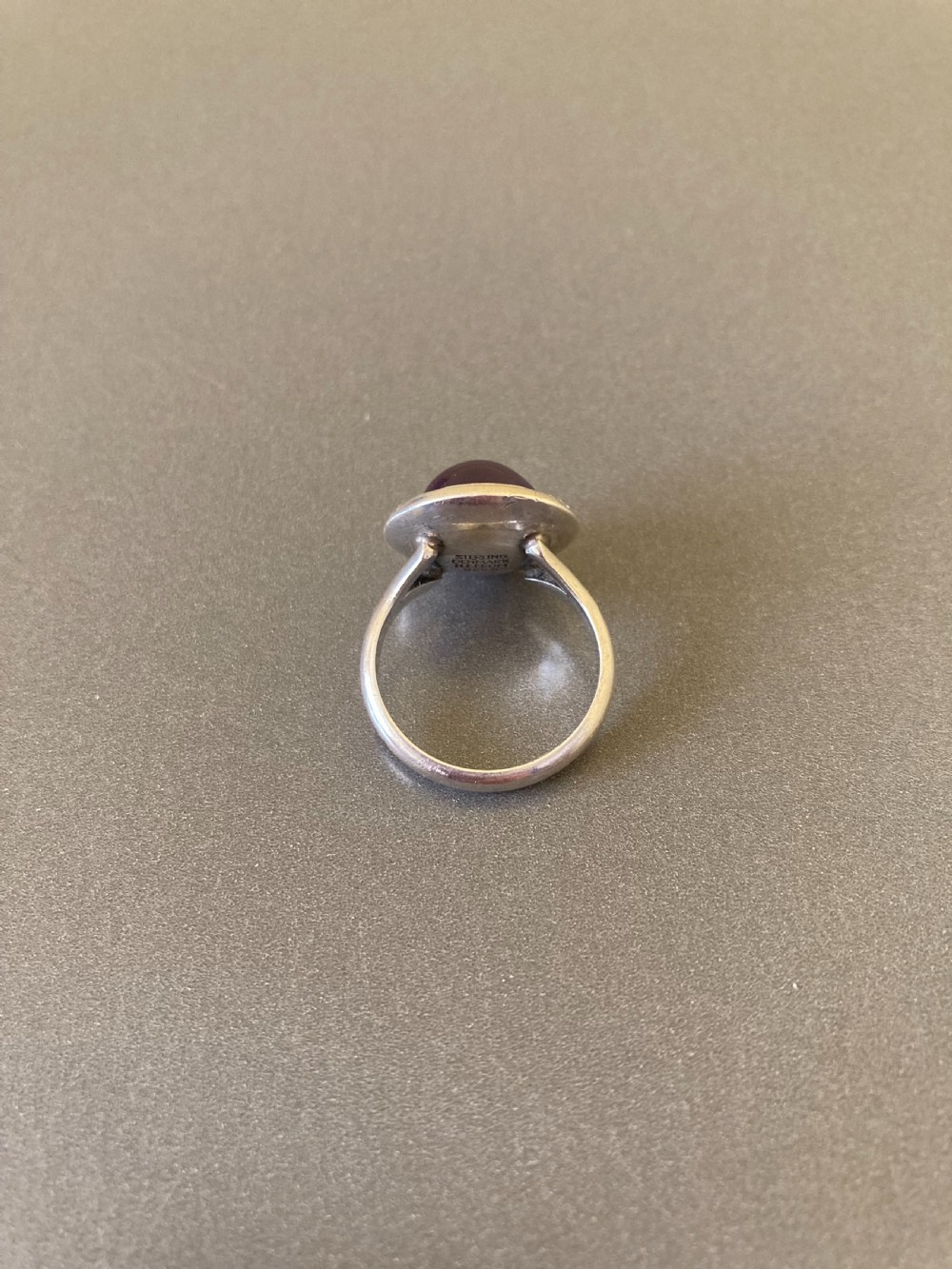 Danish Silver Ring with Amethyst. By N E From. 1960s. View VII