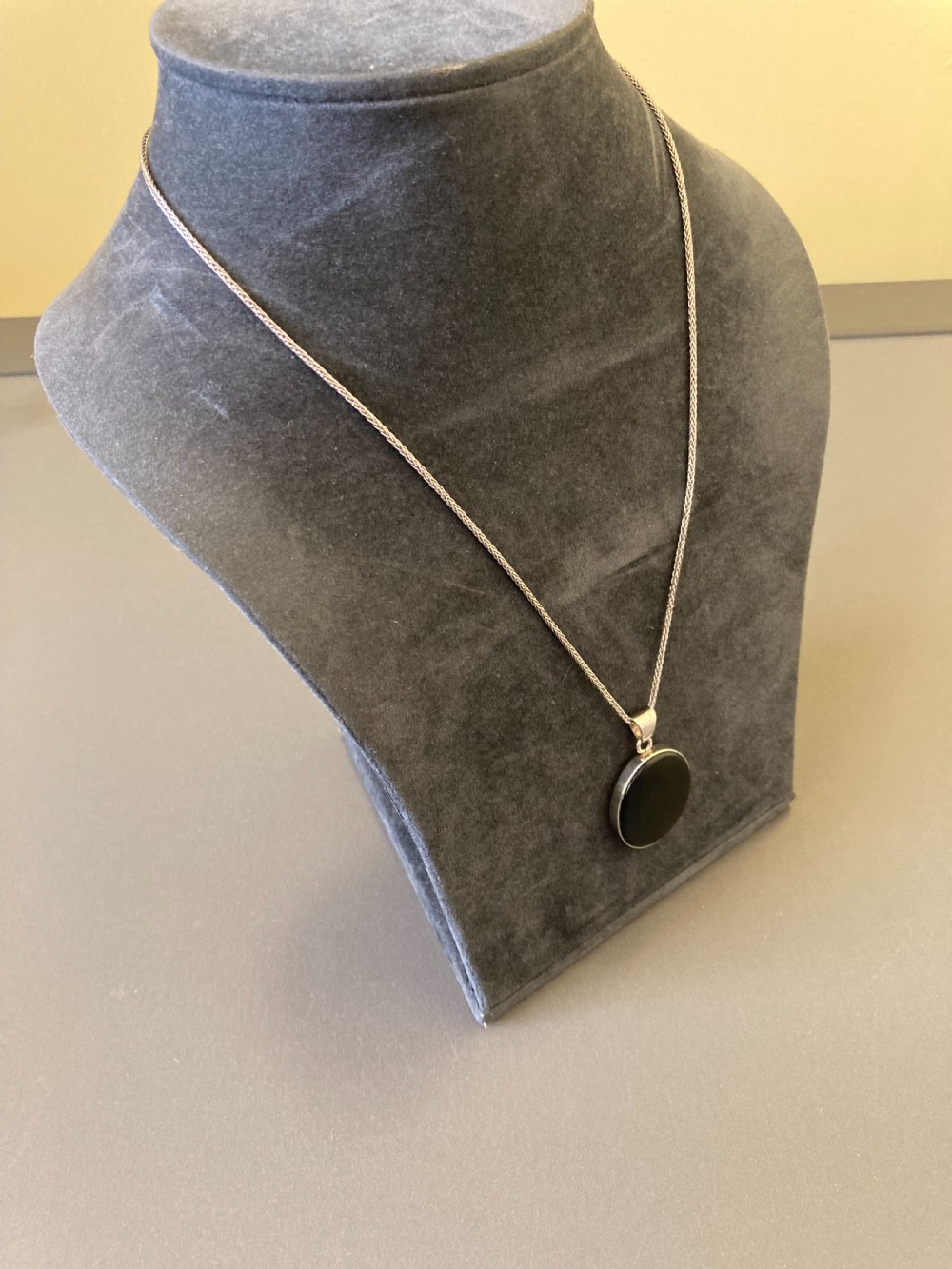 Danish Silver Pendant with Onyx. By N E From. 1960s. View III