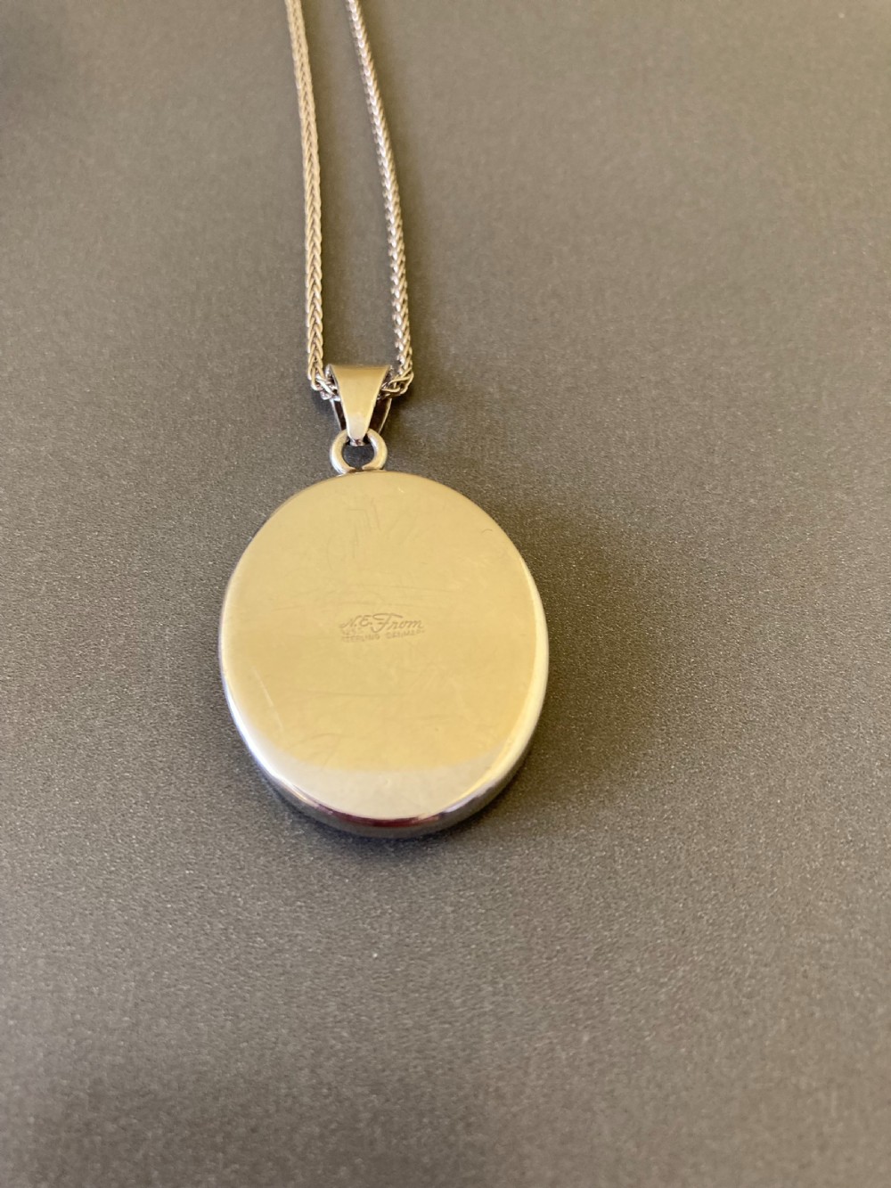 Danish Silver Pendant with Onyx. By N E From. 1960s. View V