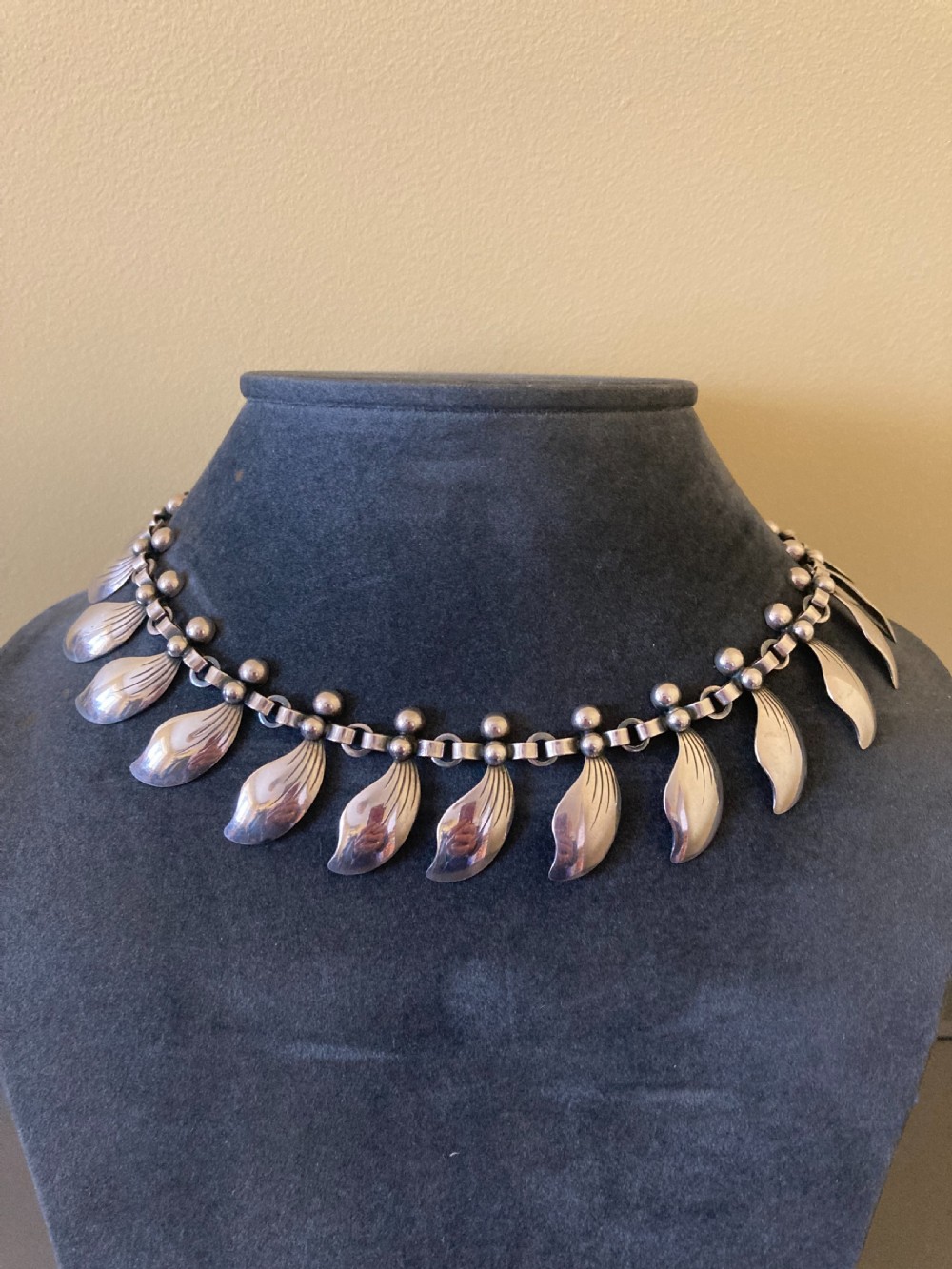 Danish Silver Necklace. 1950s. By Niels Erik From. View IV