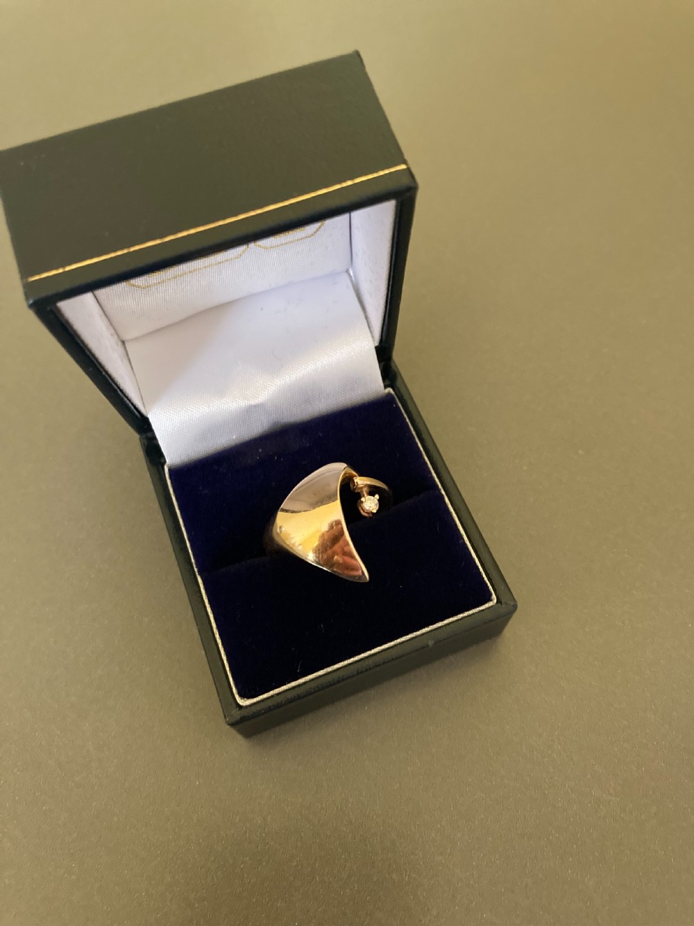 14ct Gold Ring with Brilliant Cut Diamond. By Niels Erik From. Denmark. 1960s. View III