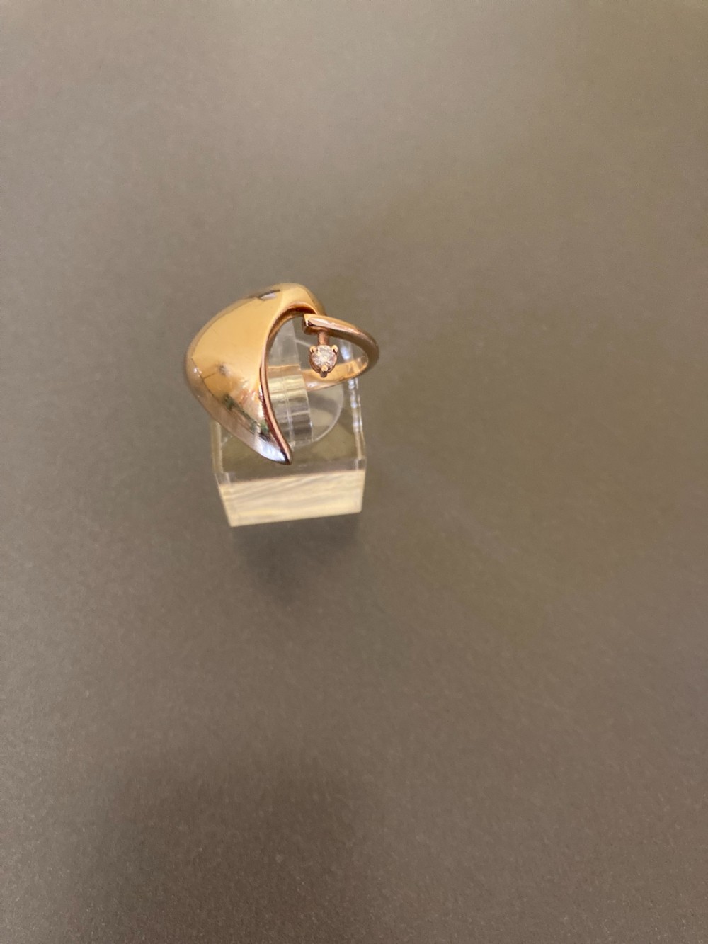 14ct Gold Ring with Brilliant Cut Diamond. By Niels Erik From. Denmark. 1960s. View IV