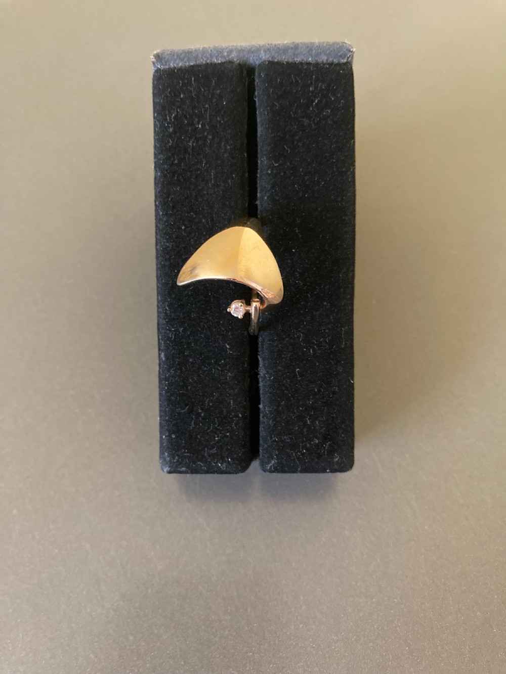 14ct Gold Ring with Brilliant Cut Diamond. By Niels Erik From. Denmark. 1960s. View VII