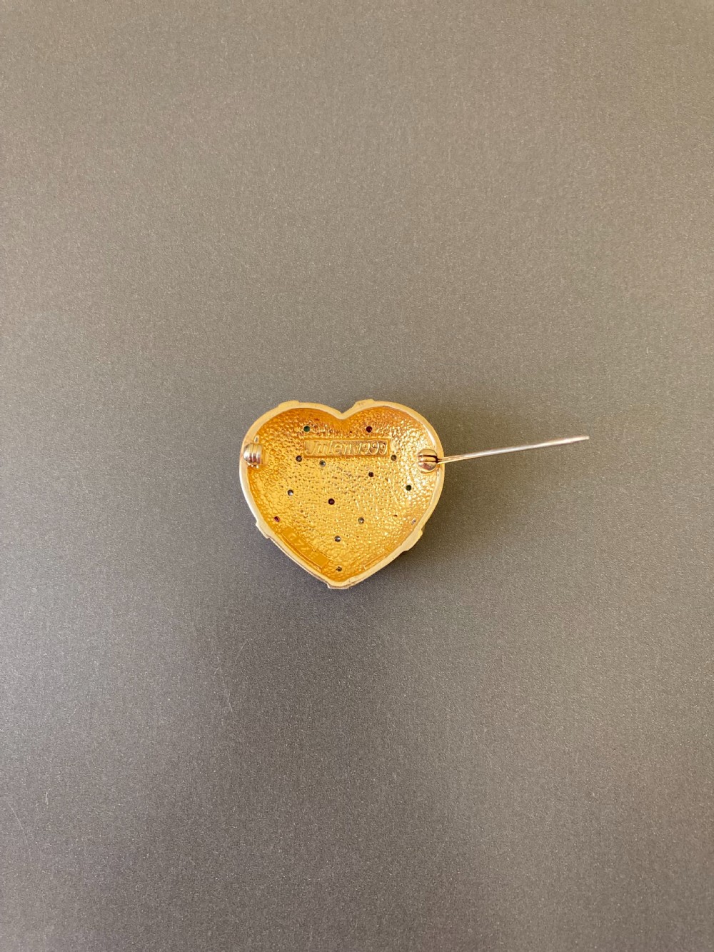 Norwegian Silver Gilt Heart Brooch. By Astri Hilde Holthe. 1960s. View V
