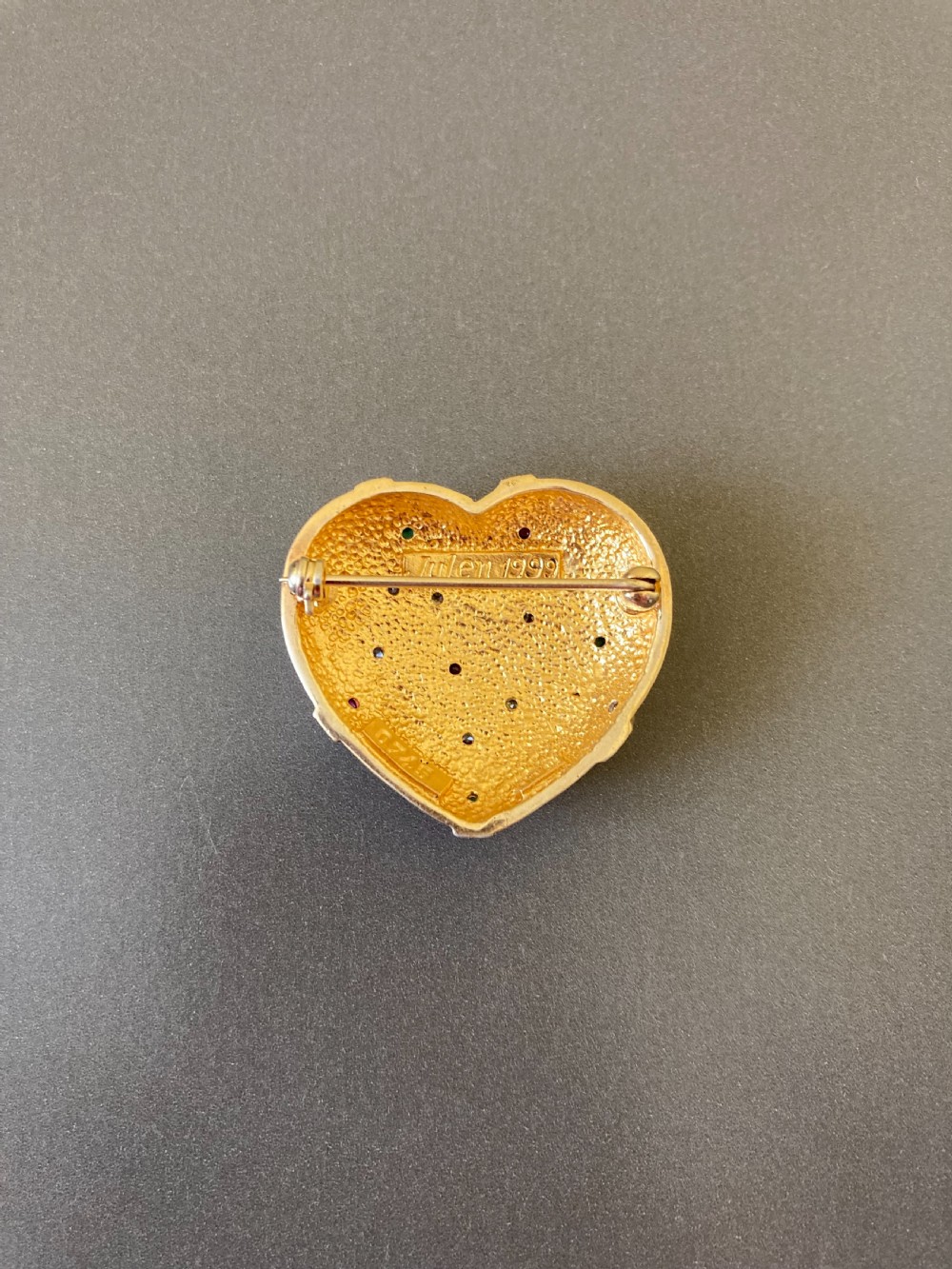 Norwegian Silver Gilt Heart Brooch. By Astri Hilde Holthe. 1960s. View VI