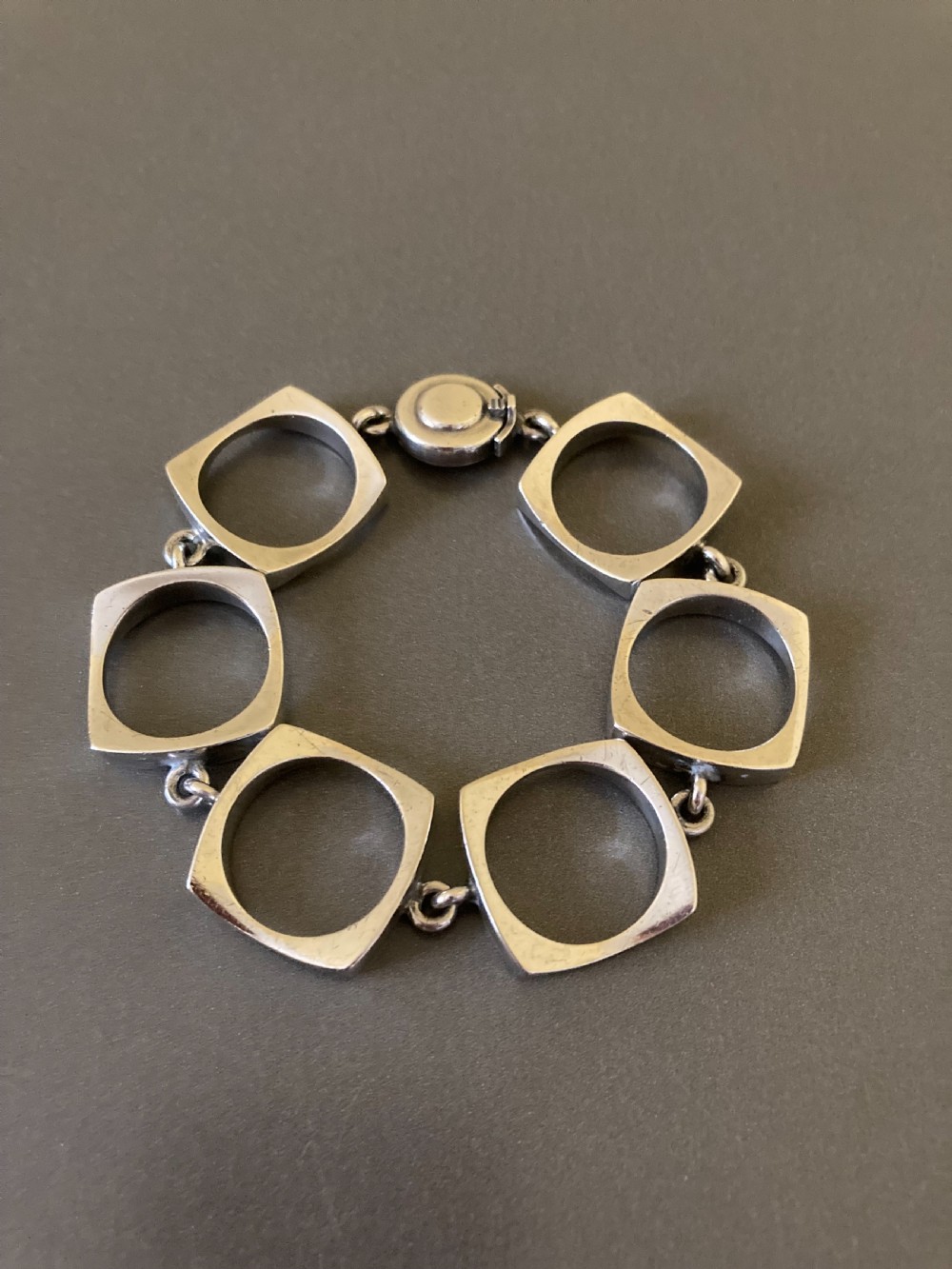 Danish Silver Bracelet. By N E From. 1960s. View III