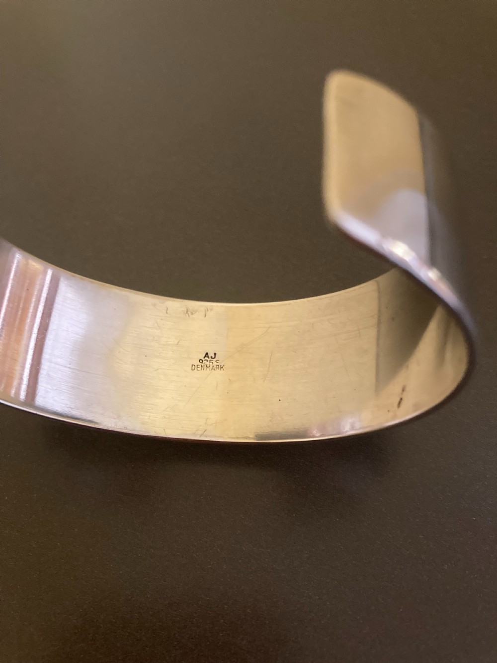 Danish Silver Bangle with Tigers Eyes. By Arne Johansen. 1960s. View VII