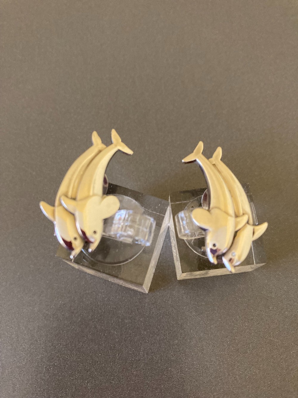 Georg Jensen Danish Silver earrings. No 129.  View II