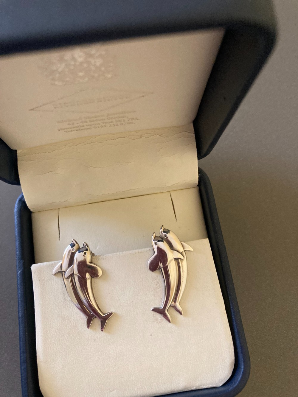 Georg Jensen Danish Silver earrings. No 129.  View IV