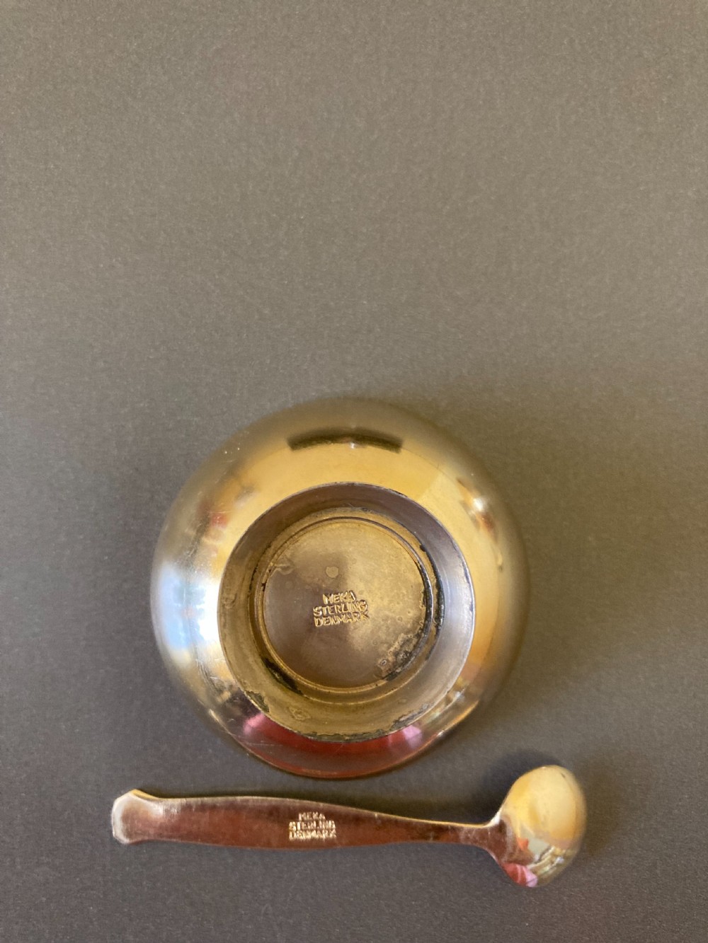 Danish Silver and Enamel Pair of Salts. 1950s. View V