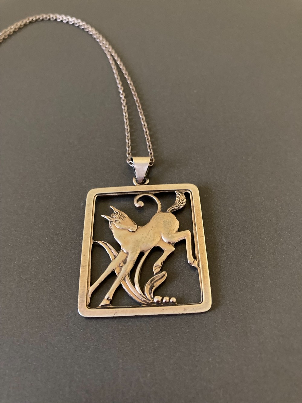 Danish Silver Pendant with Foal. 1940s. View II