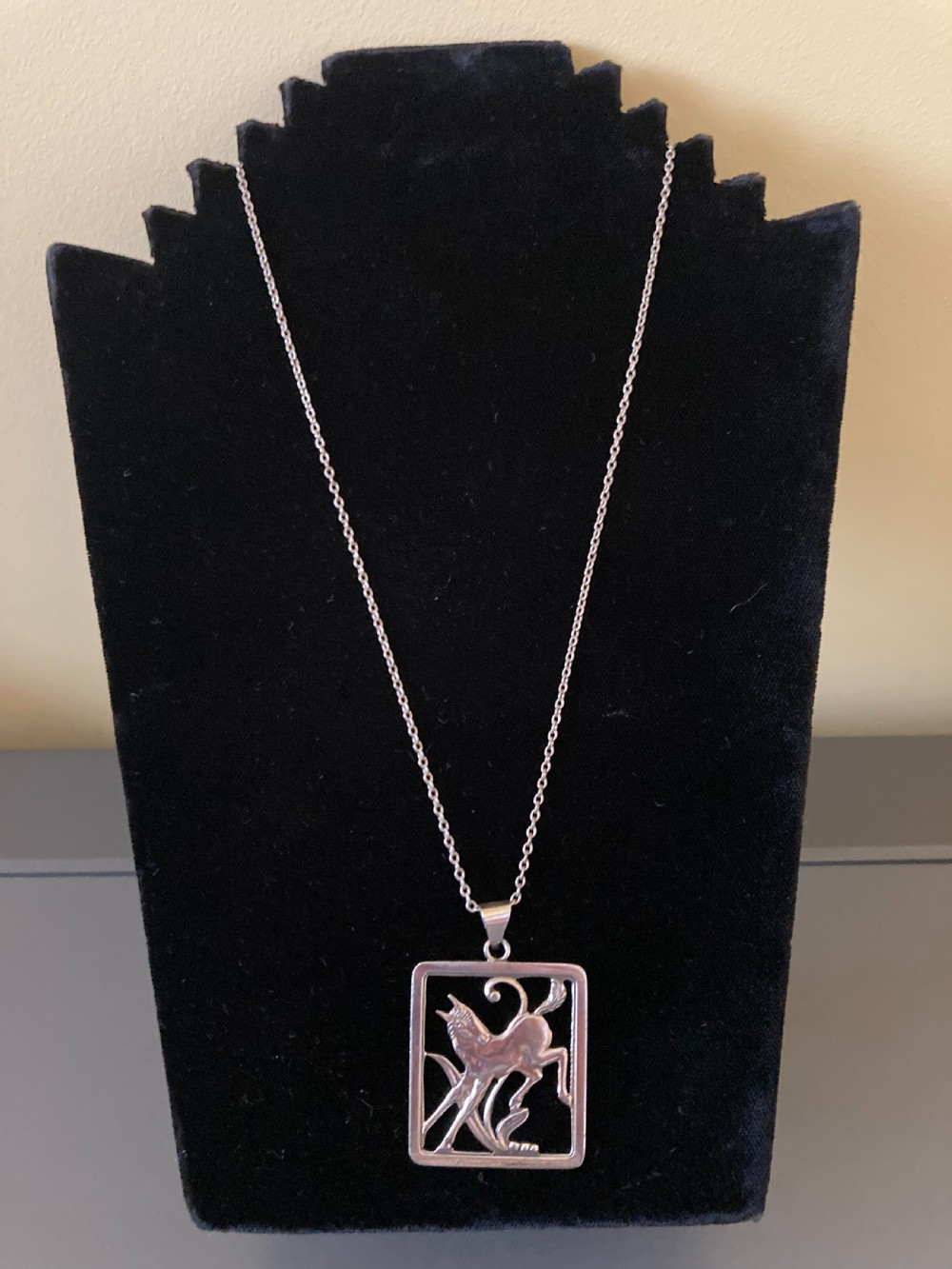 Danish Silver Pendant with Foal. 1940s. View III