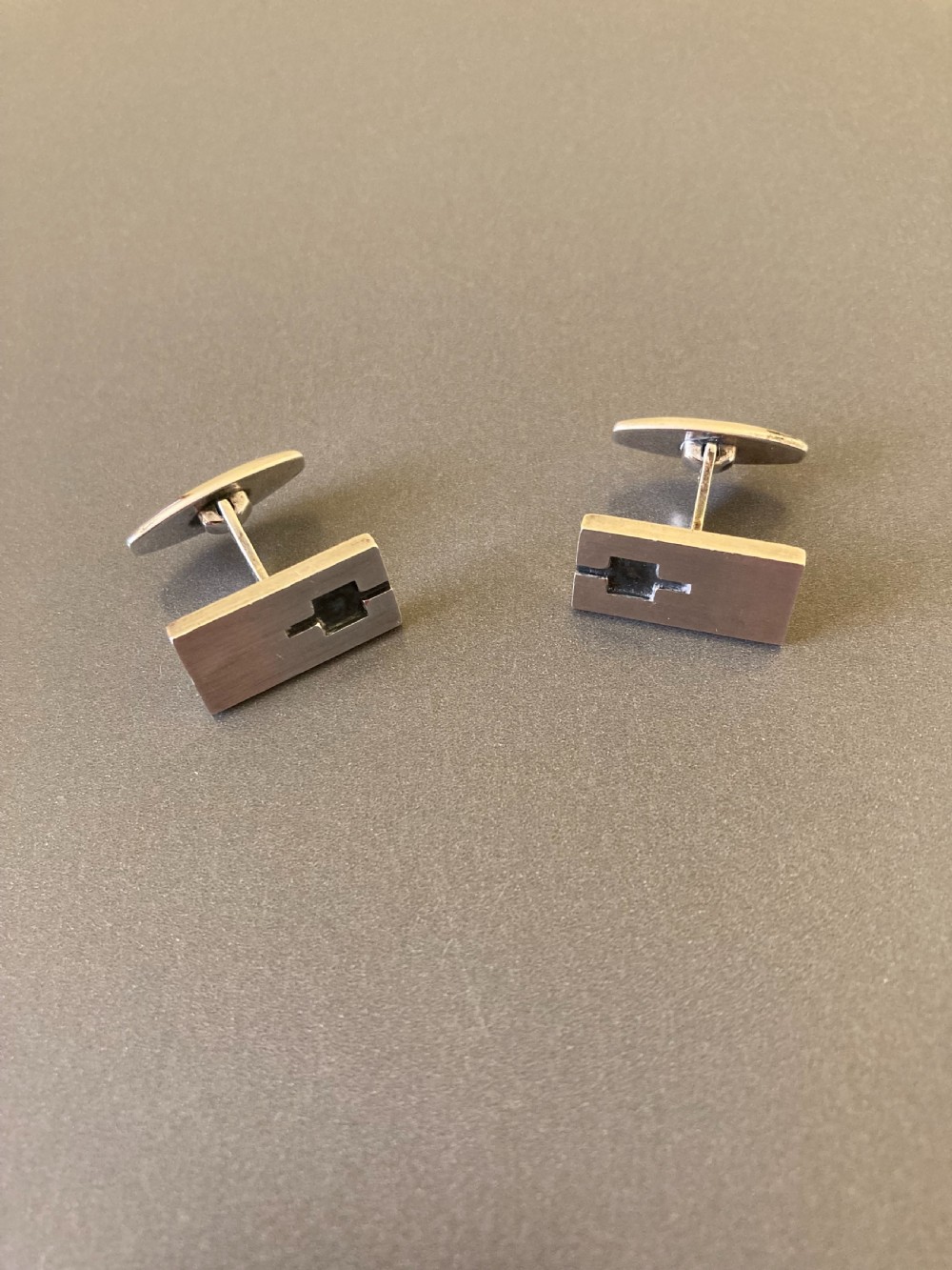 Danish Silver Cuff Links. By N E From. 1960s.